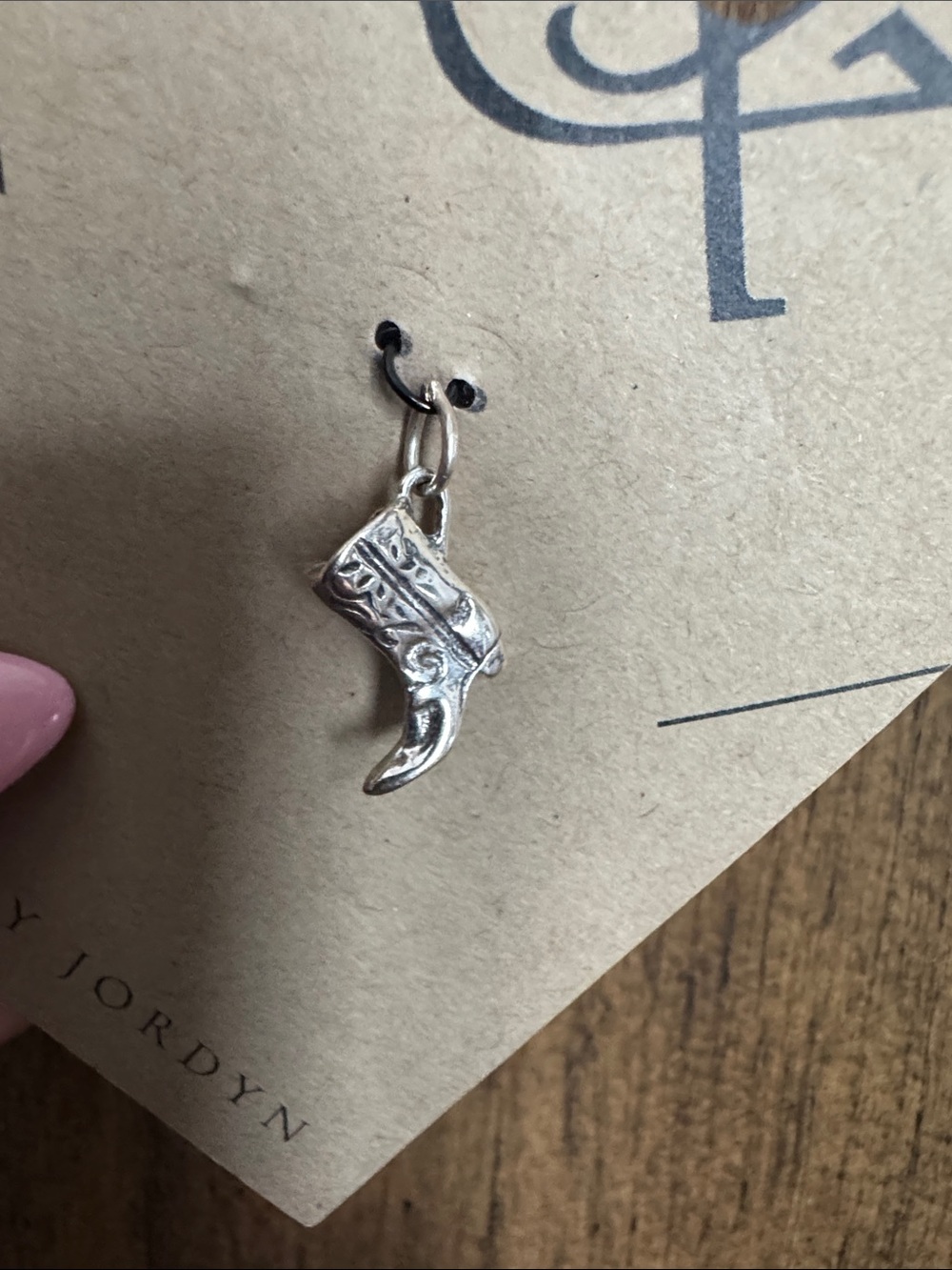 Sterling Silver Cowboy Boot Necklace Charm - Picture 3 of 3